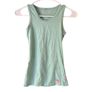 🦩5/$30🦩 Girls Mint Green With Hot Pink Decal Tank Top